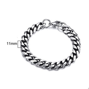 Glam Gold 3 TO 11MM MENS MIAMI CUBAN LINK BRACELET IN STAINLESS STEEL