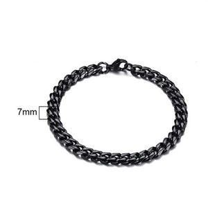 Glam Gold 3 TO 11MM MENS MIAMI CUBAN LINK BRACELET IN STAINLESS STEEL