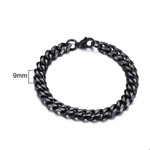 Glam Gold 3 TO 11MM MENS MIAMI CUBAN LINK BRACELET IN STAINLESS STEEL
