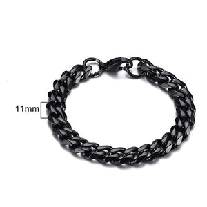 Glam Gold 3 TO 11MM MENS MIAMI CUBAN LINK BRACELET IN STAINLESS STEEL