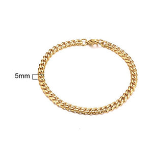 Glam Gold 3 TO 11MM MENS MIAMI CUBAN LINK BRACELET IN STAINLESS STEEL