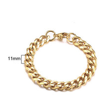 Load image into Gallery viewer, Glam Gold 3 TO 11MM MENS MIAMI CUBAN LINK BRACELET IN STAINLESS STEEL