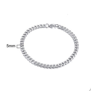 Glam Gold 3 TO 11MM MENS MIAMI CUBAN LINK BRACELET IN STAINLESS STEEL