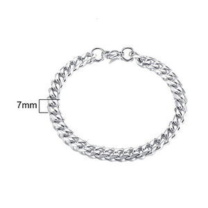 Glam Gold 3 TO 11MM MENS MIAMI CUBAN LINK BRACELET IN STAINLESS STEEL