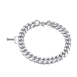 Glam Gold 3 TO 11MM MENS MIAMI CUBAN LINK BRACELET IN STAINLESS STEEL