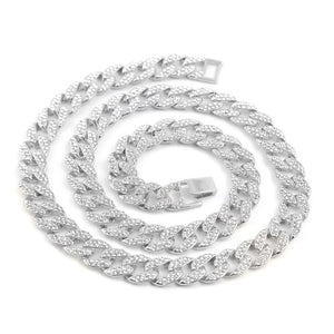 Glam Gold New 15mm Iced Out Miami Cuban Link Chain Necklace