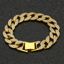 Load image into Gallery viewer, Glam Gold New 15mm Iced Out Miami Cuban Link Chain Necklace