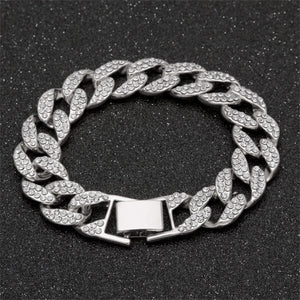 Glam Gold New 15mm Iced Out Miami Cuban Link Chain Necklace