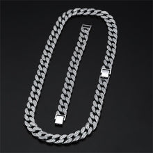 Load image into Gallery viewer, Glam Gold New 15mm Iced Out Miami Cuban Link Chain Necklace