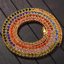 Load image into Gallery viewer, Glam Gold Rainbow Tennis Chains necklace