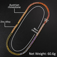 Load image into Gallery viewer, Glam Gold Rainbow Tennis Chains necklace