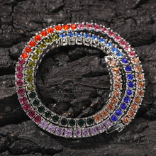 Load image into Gallery viewer, Glam Gold Rainbow Tennis Chains necklace