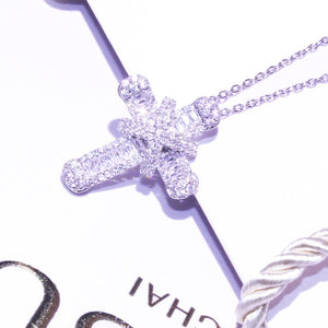 Glam Gold Luxury Cubic Zirconia Cross Necklace