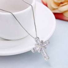 Load image into Gallery viewer, Glam Gold Luxury Cubic Zirconia Cross Necklace