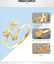 Load image into Gallery viewer, Glam Gold Adjustable Custom Ring Personalized