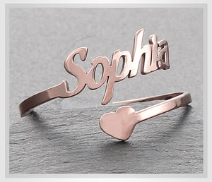 Glam Gold Adjustable Custom Ring Personalized