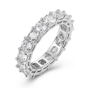 Glam Gold 925 SILVER PAVE SETTING FULL SQUARE Simulated Diamond BAND