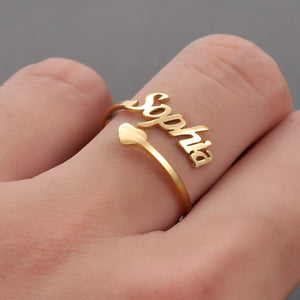 Glam Gold Adjustable Custom Ring Personalized