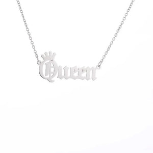 Glam Gold New Queen Pendant Necklace