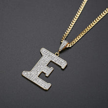 Load image into Gallery viewer, Glam Gold diamond initial pendant necklace