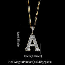Load image into Gallery viewer, Glam Gold diamond initial pendant necklace