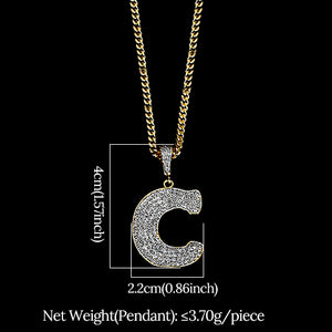 Glam Gold diamond initial pendant necklace