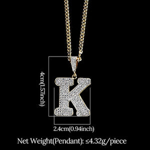 Glam Gold diamond initial pendant necklace