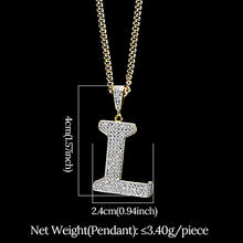 Load image into Gallery viewer, Glam Gold diamond initial pendant necklace