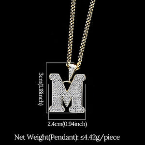 Glam Gold diamond initial pendant necklace