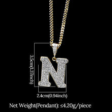Load image into Gallery viewer, Glam Gold diamond initial pendant necklace