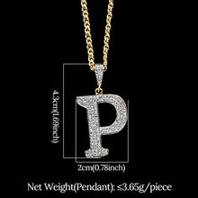 Load image into Gallery viewer, Glam Gold diamond initial pendant necklace