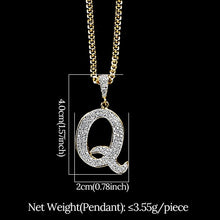 Load image into Gallery viewer, Glam Gold diamond initial pendant necklace