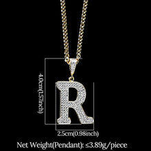 Load image into Gallery viewer, Glam Gold diamond initial pendant necklace