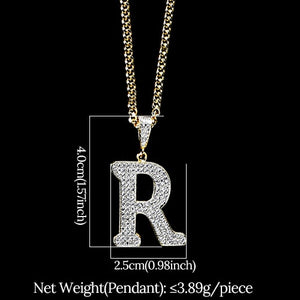 Glam Gold diamond initial pendant necklace