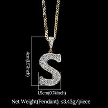 Load image into Gallery viewer, Glam Gold diamond initial pendant necklace