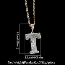 Load image into Gallery viewer, Glam Gold diamond initial pendant necklace