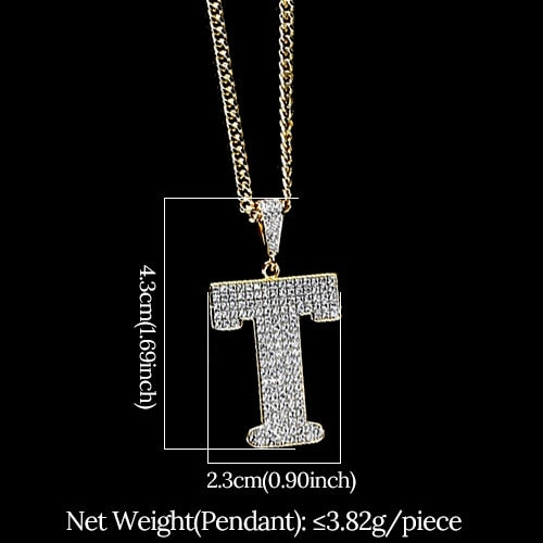 Glam Gold diamond initial pendant necklace