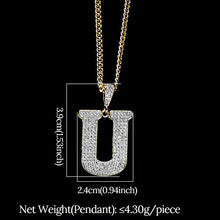 Load image into Gallery viewer, Glam Gold diamond initial pendant necklace