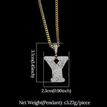 Load image into Gallery viewer, Glam Gold diamond initial pendant necklace