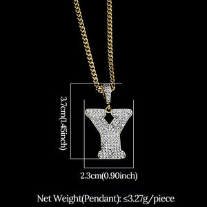 Glam Gold diamond initial pendant necklace