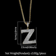Load image into Gallery viewer, Glam Gold diamond initial pendant necklace