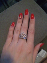 Load image into Gallery viewer, Glam Gold Crown Crystal 925 Sterling Silver Designer Ring