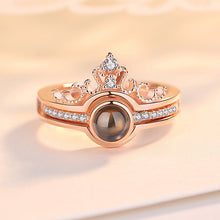 Load image into Gallery viewer, Gold&amp;Silver 100 languages I love you Projection Ring &amp; Necklace Set