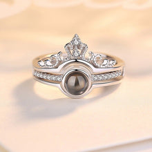 Load image into Gallery viewer, Gold&amp;Silver 100 languages I love you Projection Ring &amp; Necklace Set