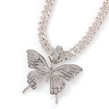 Load image into Gallery viewer, Glam Gold Butterfly Pendant 9mm Rose Gold Cuban Chain