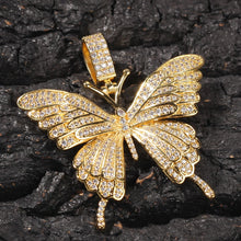 Load image into Gallery viewer, Glam Gold Butterfly Pendant 9mm Rose Gold Cuban Chain