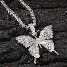 Load image into Gallery viewer, Glam Gold Butterfly Pendant 9mm Rose Gold Cuban Chain