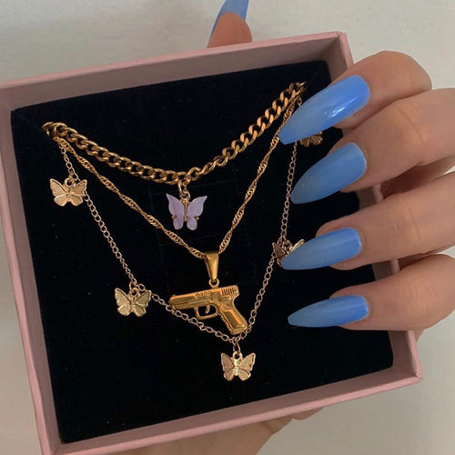 Portrait Coin Cross Crystal Chokers Necklace Set