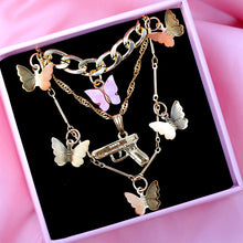 Load image into Gallery viewer, Portrait Coin Cross Crystal Chokers Necklace Set