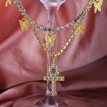 Load image into Gallery viewer, Iced Out Multilayer Crystal Cross Charm
